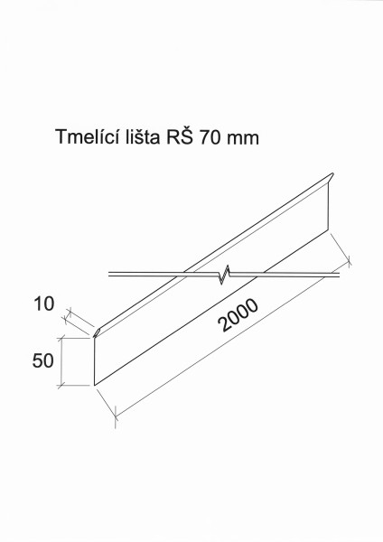 Stěnová lišta vyhnutá poplastovaná r.š. 70 mm 2m - RAL 7040